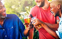 Group of friends having drinks together