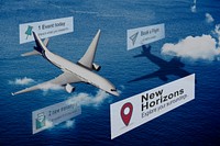 New Horizons Travel Explore Position COncept