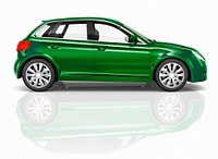 Green 3D Hatchback Car Illustration
