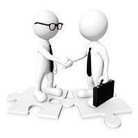 3D Businessman handshaking