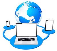 Global mobile laptop and tablet networking.