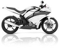 Motorcycle Motorbike Bike Riding Rider Contemporary White Concept