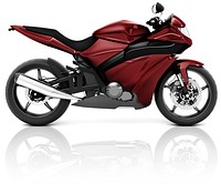 Motorcycle Motorbike Bike Riding Rider Contemporary Red Concept