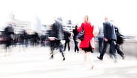 Abstract blurred business people crowded rush hour
