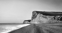 Durdle Door Jurassic Coast at Dorset United Kingdom black and white