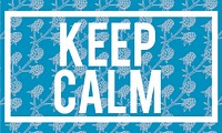 Illustration of keep calm word on blue background