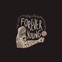 Forever young comic style vector
