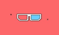 Illustration of 3D glasses icon