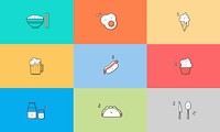 Illustration of food icons set