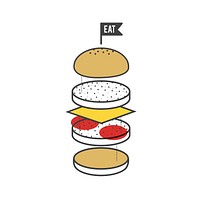 Illustration of hamburger