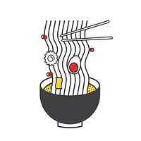 Illustration of ramen noodle