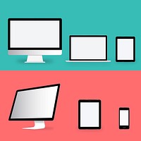Illustration of digital devices isolated