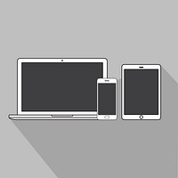 Illustration of mockup digital devices isolated