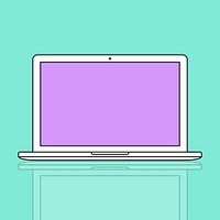 Illustration of mockup computer laptop isolated