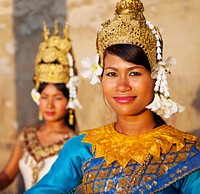 Cambodian traditional aspara dancers.
