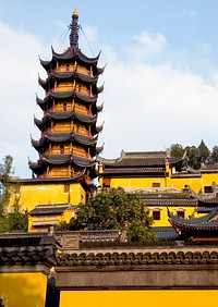 Buddhist chinese temples and Pagoda, Zhenjiang China.