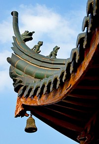 Close up of a Chinese pagoda.