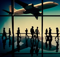 Airplane Airport Business Travel Flight Transport Concept