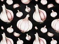 Hand drawn garlic patterned background illustration