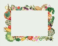 Vegetable border frame vector hand-drawn