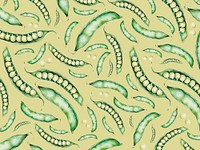 Hand drawn peas patterned background illustration
