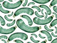 Hand drawn zucchini patterned background illustration