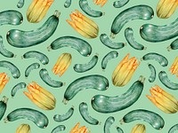 Hand drawn zucchini patterned background illustration