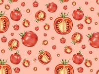 Hand drawn tomato patterned background illustration