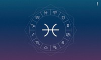 Pisces Horoscope Zodiac Fortune Symbol Graphic Concept