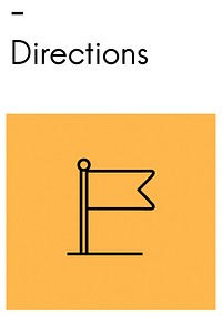 Flag icon with directions text