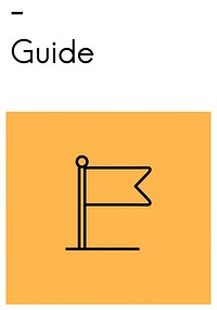 Guide icon on orange background