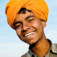 Indian boy smiling at the camera