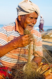 Portrait of an Indian fisherman