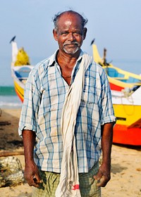 Portrait of an Indian fisherman, Kerela, India