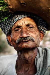 Portrait of a serious Indian man