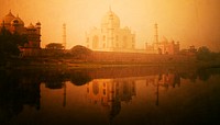 Golden textured picture of the Taj Mahal