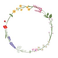 Wildflower frame psd decorated with small flowers