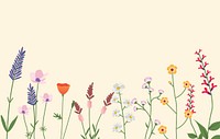 Variety of Wild Flowers Vector Illustration