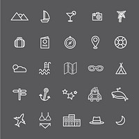 Illustration of travel icons set