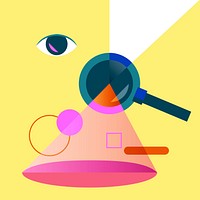 Illustration of searching magnifying glass