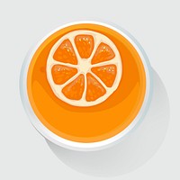 Orange Juice Vector Illustration Top View