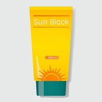 Sun Block Protection Yellow Tube Vector Illustration