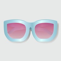 Pink Lens with Blue Frame Sunglasses Vector Illustration