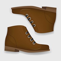 Brown Boots Shoes Graphic Illustration Vector