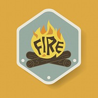 Bonfire Badge Camping Graphic Illustration Vector