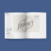 Journey word on Open Book Graphic Illustration Vector