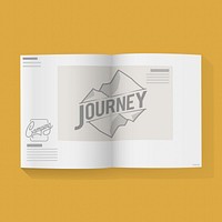 Journey word on Open Book Graphic Illustration Vector