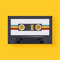Retro Cassette Tape Music Record  Icon Illustration Vector