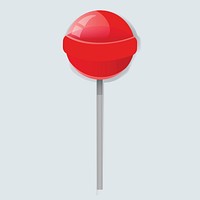 Red Lollipop Candy Sweet Icon Illustration Vector