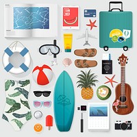 Illustration of summer packing stuff